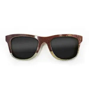Wayfarer Style Recycled Wooden Skateboard Glasses