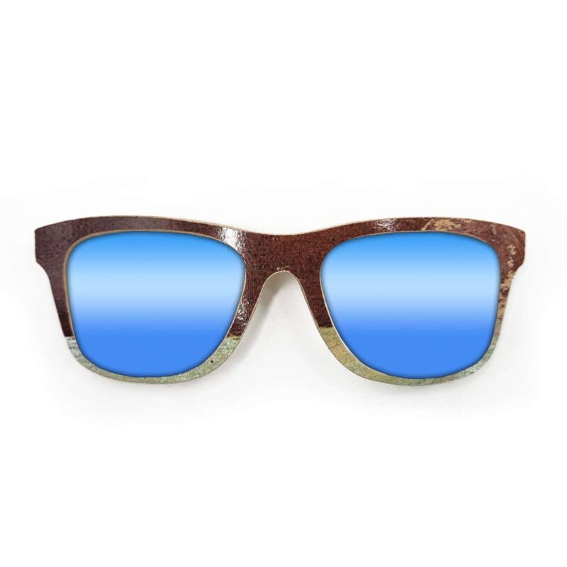 Wayfarer Style Recycled Wooden Skateboard Glasses