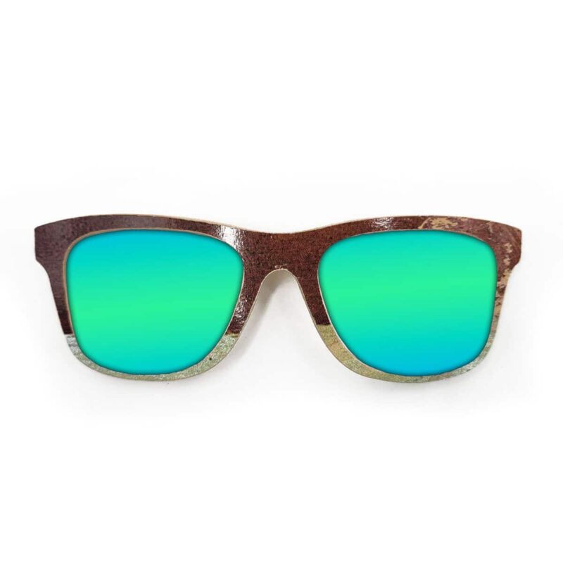 Wayfarer Style Recycled Wooden Skateboard Glasses