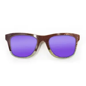 Wayfarer Style Recycled Wooden Skateboard Glasses