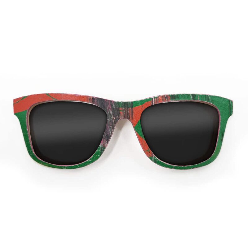 Wayfarer Style Recycled Wooden Skateboard Glasses