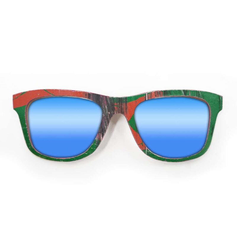 Wayfarer Style Recycled Wooden Skateboard Glasses
