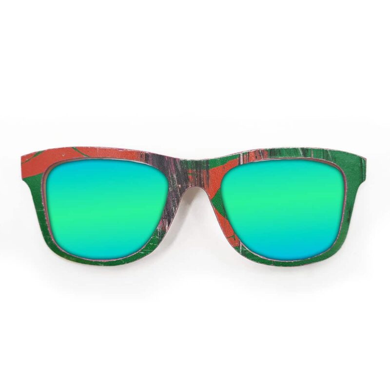 Wayfarer Style Recycled Wooden Skateboard Glasses