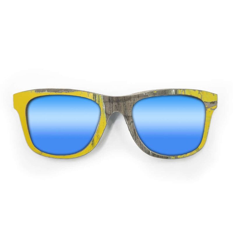 Wayfarer Style Recycled Wooden Skateboard Glasses