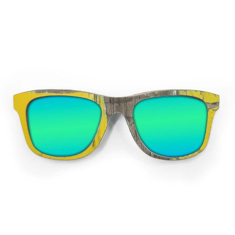 Wayfarer Style Recycled Wooden Skateboard Glasses