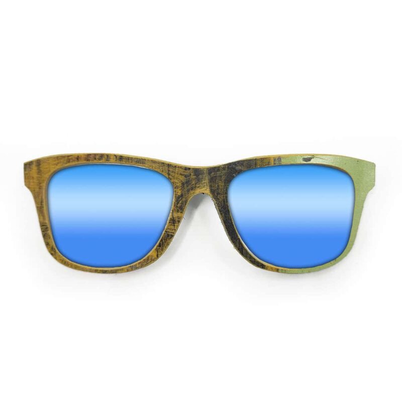 Wayfarer Style Recycled Wooden Skateboard Glasses