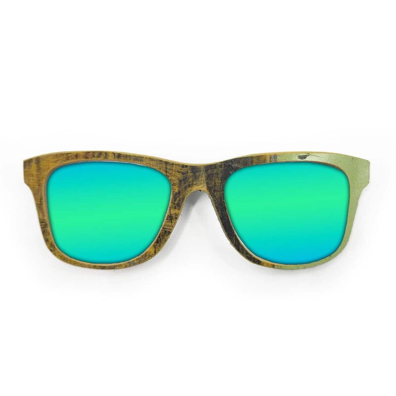 Wayfarer Style Recycled Wooden Skateboard Glasses