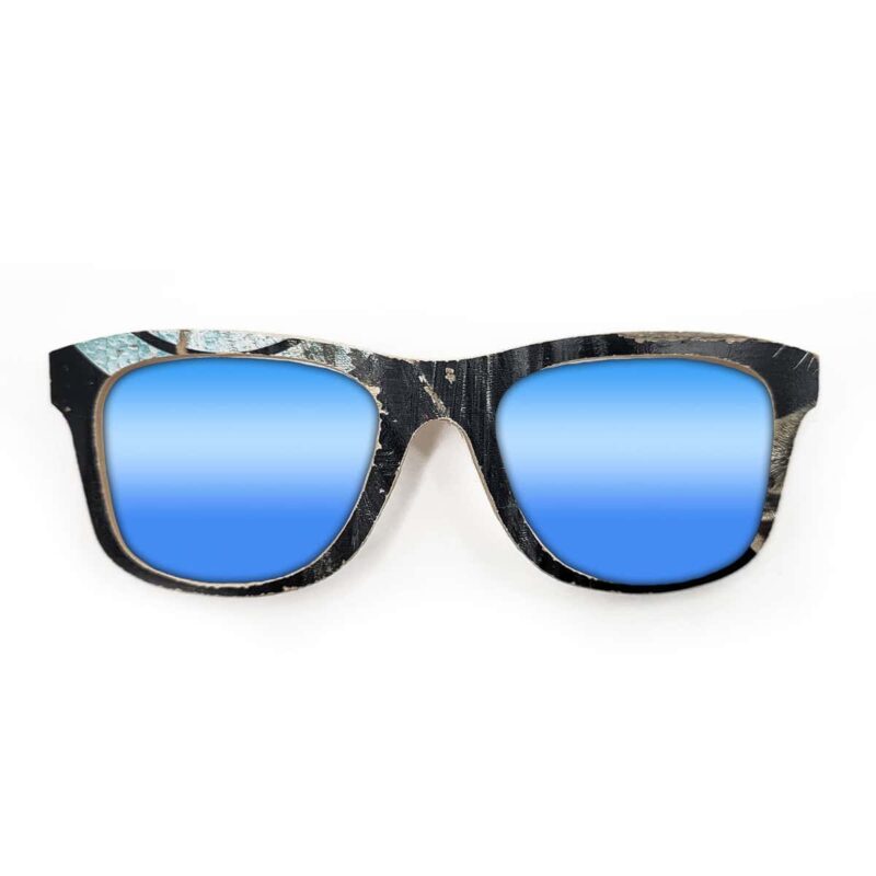 Wayfarer Style Recycled Wooden Skateboard Glasses