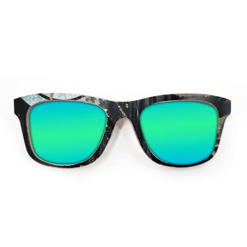 Wayfarer Style Recycled Wooden Skateboard Glasses