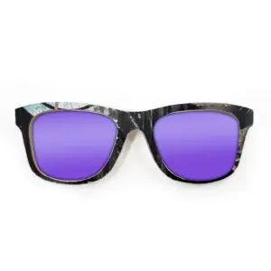 Wayfarer Style Recycled Wooden Skateboard Glasses