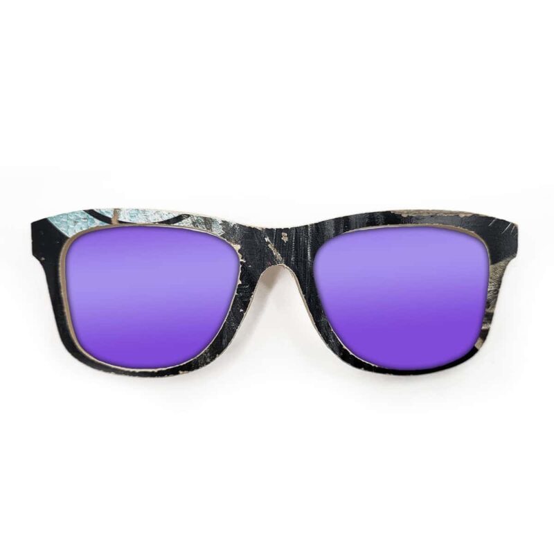 Wayfarer Style Recycled Wooden Skateboard Glasses