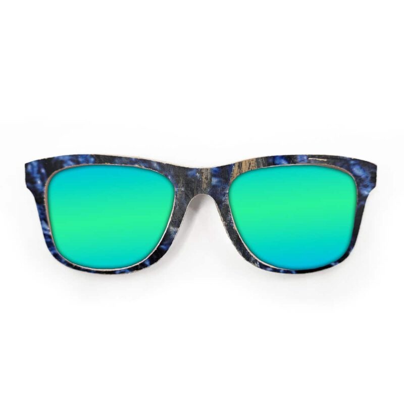 Wayfarer Style Recycled Wooden Skateboard Glasses