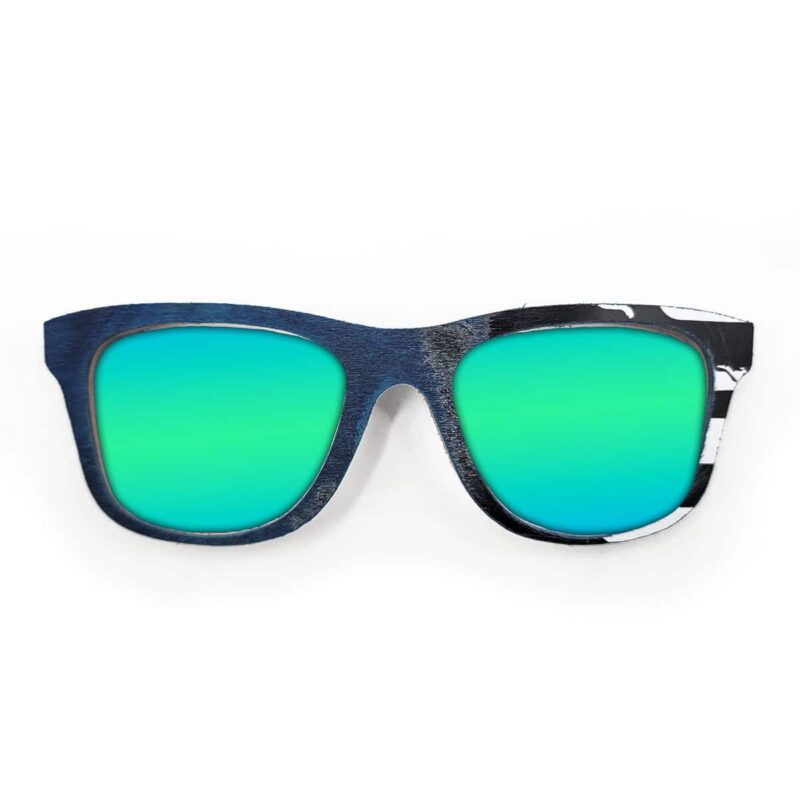 Wayfarer Style Recycled Wooden Skateboard Glasses