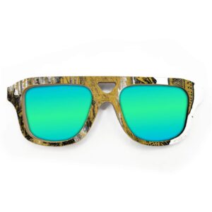 Aviator Style Recycled Wooden Skateboard Glasses