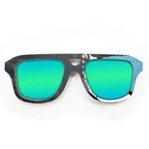 Aviator Style Recycled Wooden Skateboard Glasses