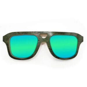 Aviator Style Recycled Wooden Skateboard Glasses