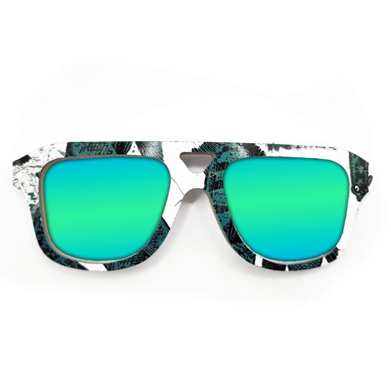 Aviator Style Recycled Wooden Skateboard Glasses