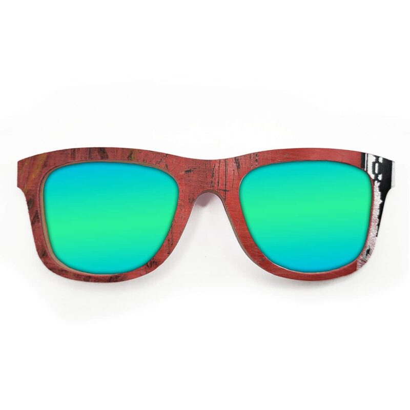 Wayfarer Style Recycled Wooden Skateboard Glasses (Large)