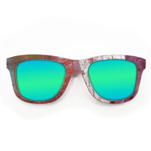 Wayfarer Style Recycled Wooden Skateboard Glasses (Large)