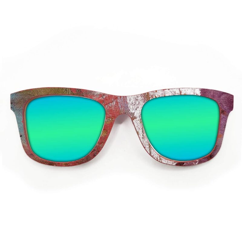 Wayfarer Style Recycled Wooden Skateboard Glasses (Large)