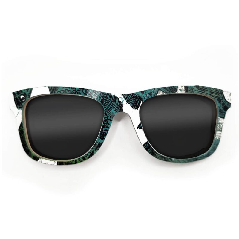 Wayfarer Style Recycled Wooden Skateboard Glasses (Large)