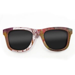 Wayfarer Style Recycled Wooden Skateboard Glasses (Large)