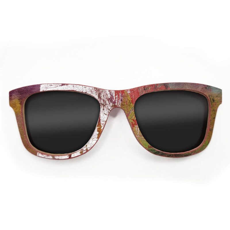 Wayfarer Style Recycled Wooden Skateboard Glasses (Large)