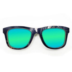 Wayfarer Style Recycled Wooden Skateboard Glasses (Large)
