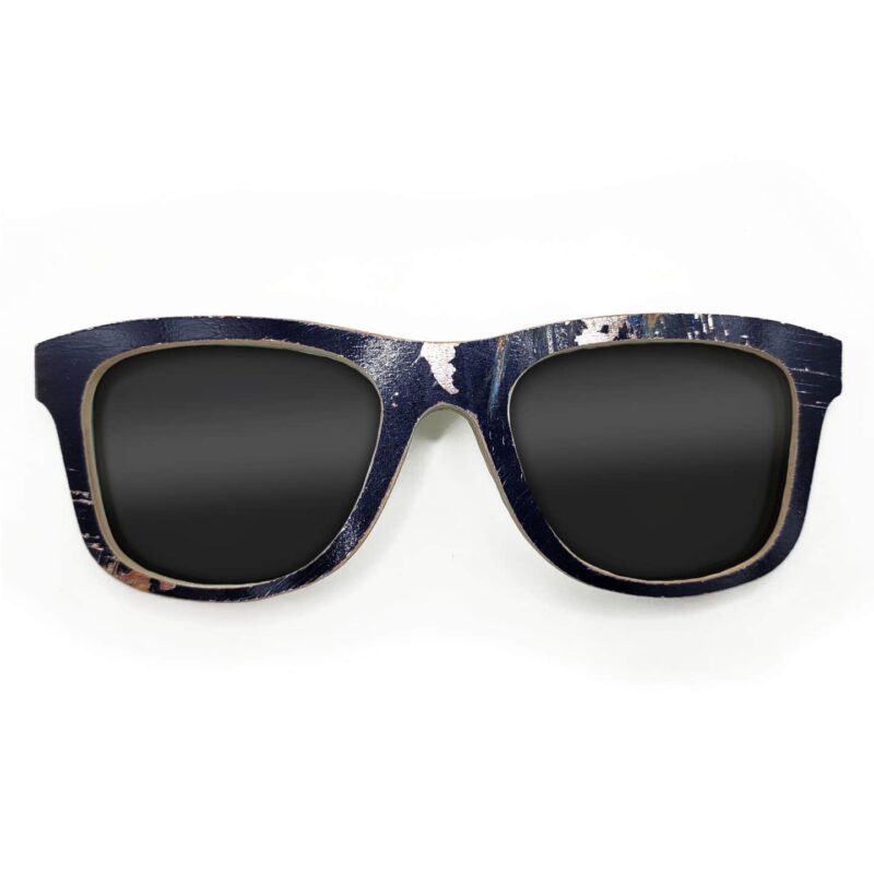 Wayfarer Style Recycled Wooden Skateboard Glasses (Large)