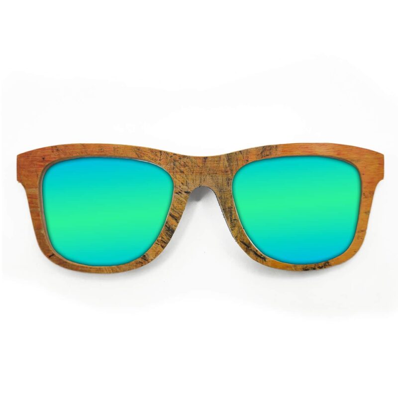 Wayfarer Style Recycled Wooden Skateboard Glasses (Large)
