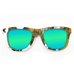 Wayfarer Style Recycled Wooden Skateboard Glasses (Large)