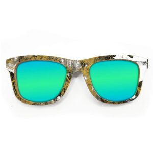 Wayfarer Style Recycled Wooden Skateboard Glasses (Large)