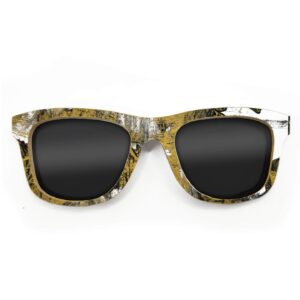 Wayfarer Style Recycled Wooden Skateboard Glasses (Large)
