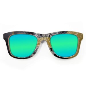 Wayfarer Style Recycled Wooden Skateboard Glasses (Large)