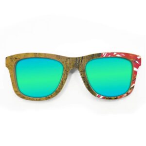 Wayfarer Style Recycled Wooden Skateboard Glasses (Large)