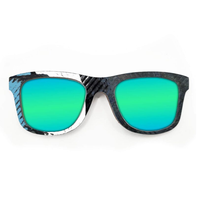 Wayfarer Style Recycled Wooden Skateboard Glasses (Large)